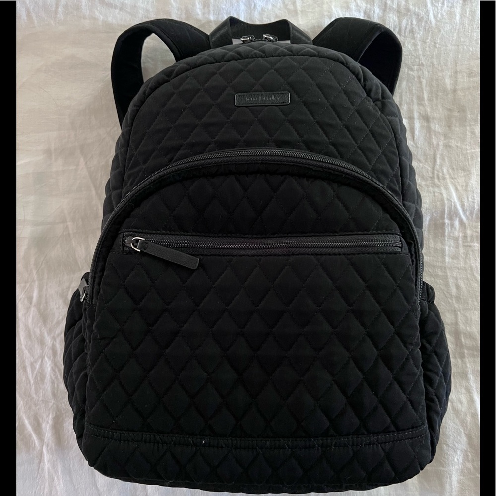 Vera Bradley Black Quilted Microfiber Essential Backpack